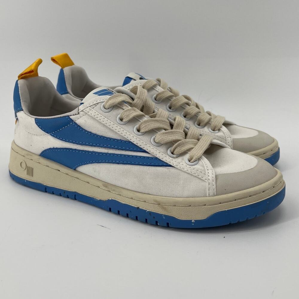 ONCEPT Portland Blue White Leather Low Top Sneakers 6.5 Retro Court Athleisure